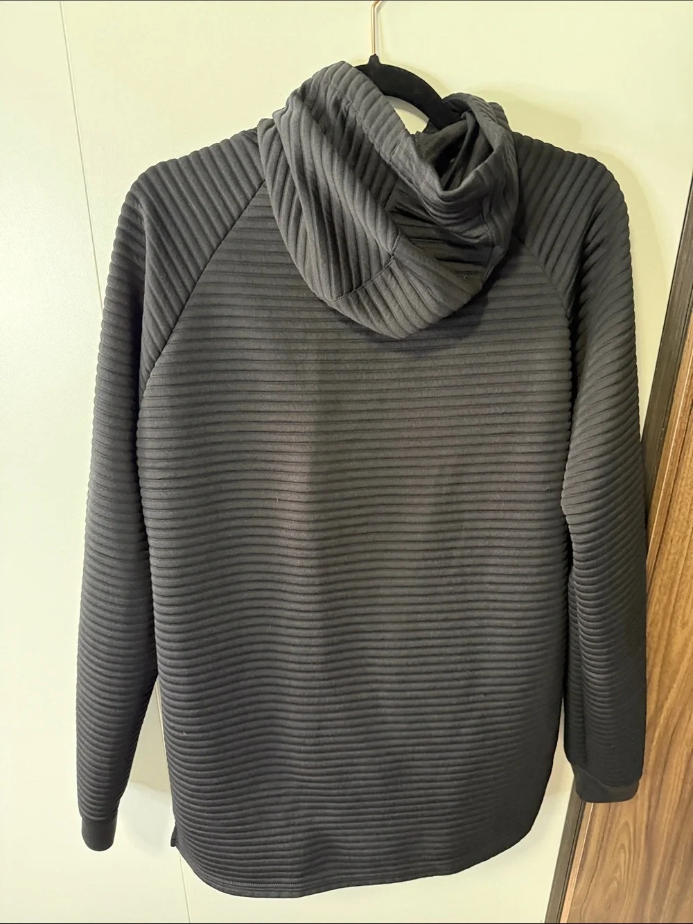 Apana Black Ribbed Pullover Hoodie - Picture 3 of 4